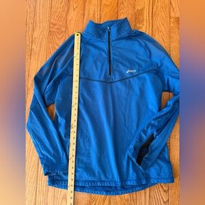 Asics Men’s Large Running 1/4 Zip Royal Blue Long Sleeve Pullover